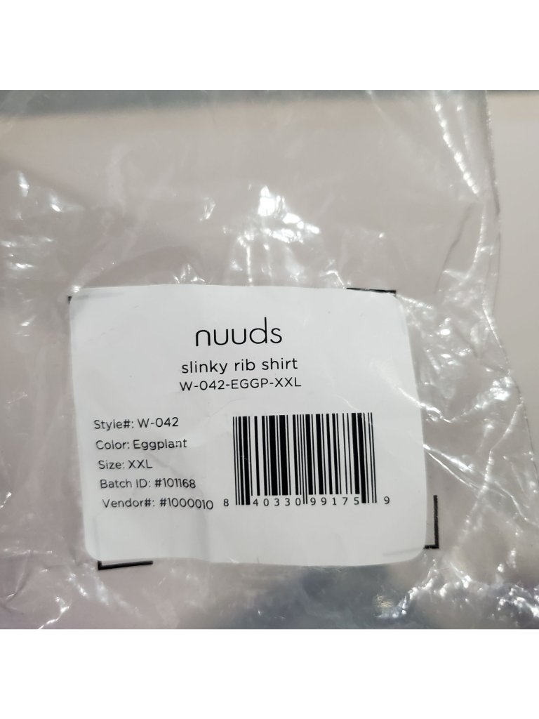 Nuuds Slinky Rib Long Sleeve Shirt Top Women Size Xxl Nwt Crew Soft Form Fitting — image 6 of 8